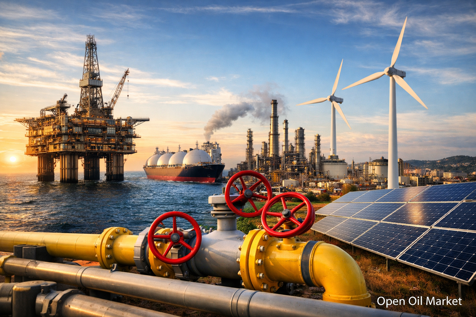 Mercado mundial de petróleo y gas y energía — petróleo, gas, GNL, energías renovables y electricidad, tendencias globales del sector energético lunes, 19 de enero de 2026