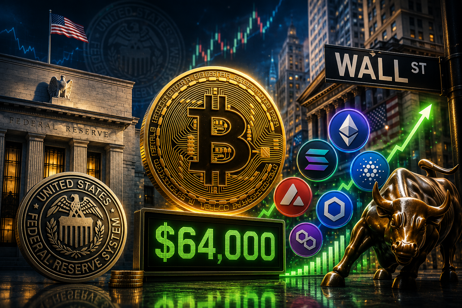 Noticias de criptomonedas, jueves, 30 de julio de 2026: el mercado espera el veredicto de la Reserva Federal, bitcoin mantiene $64,000 y Wall Street se adentra en altcoins.