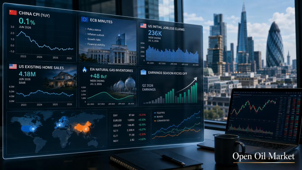 Calendario macroeconómico e informes corporativos para el 9 de julio de 2026 para inversores: CPI de China, protocolo del BCE, mercado laboral de EE.UU. e informes de PepsiCo