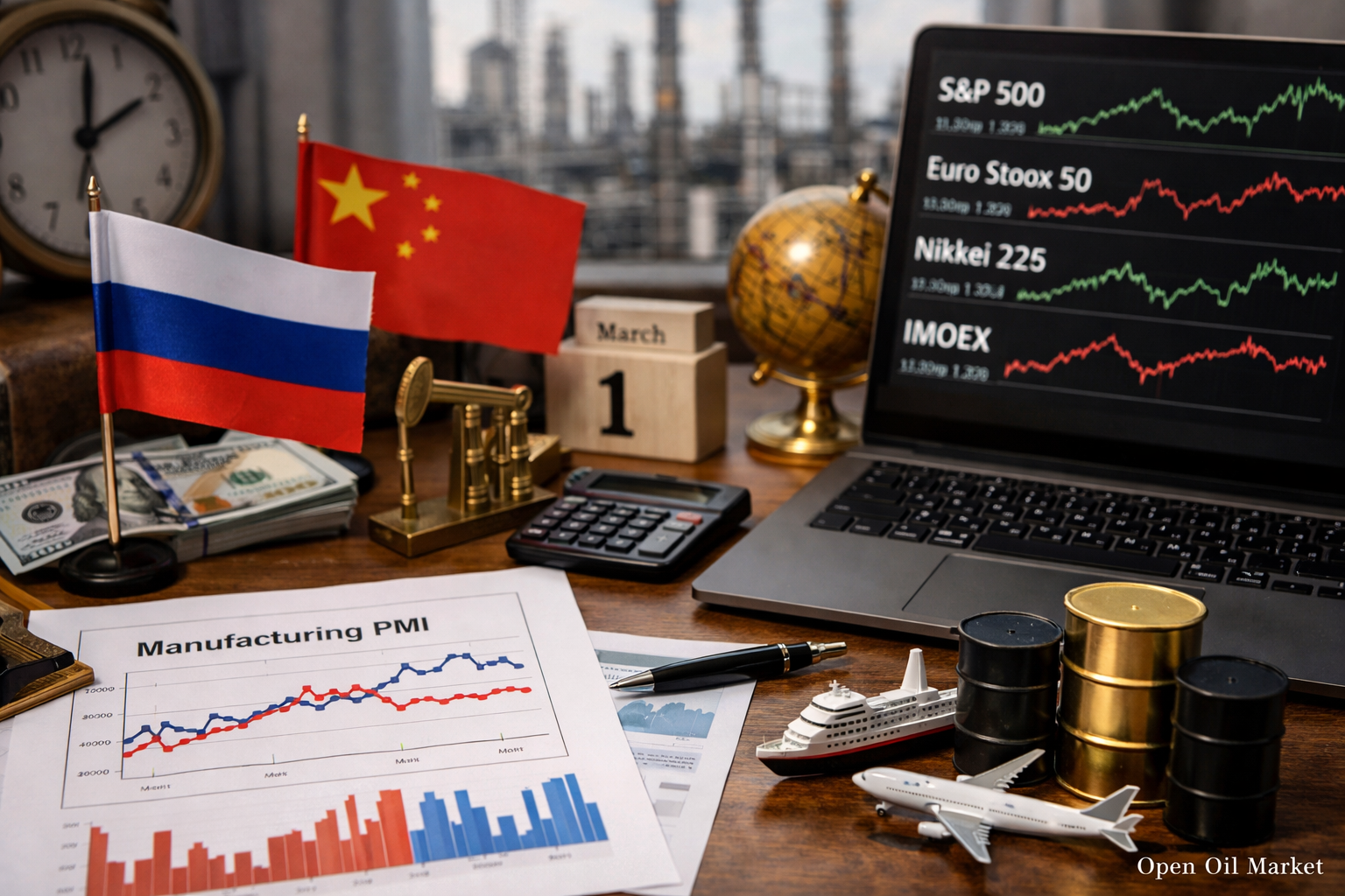 Eventos económicos e informes corporativos — 1 de marzo de 2026: PMI de China y Rusia, mercados mundiales a inicios de mes.