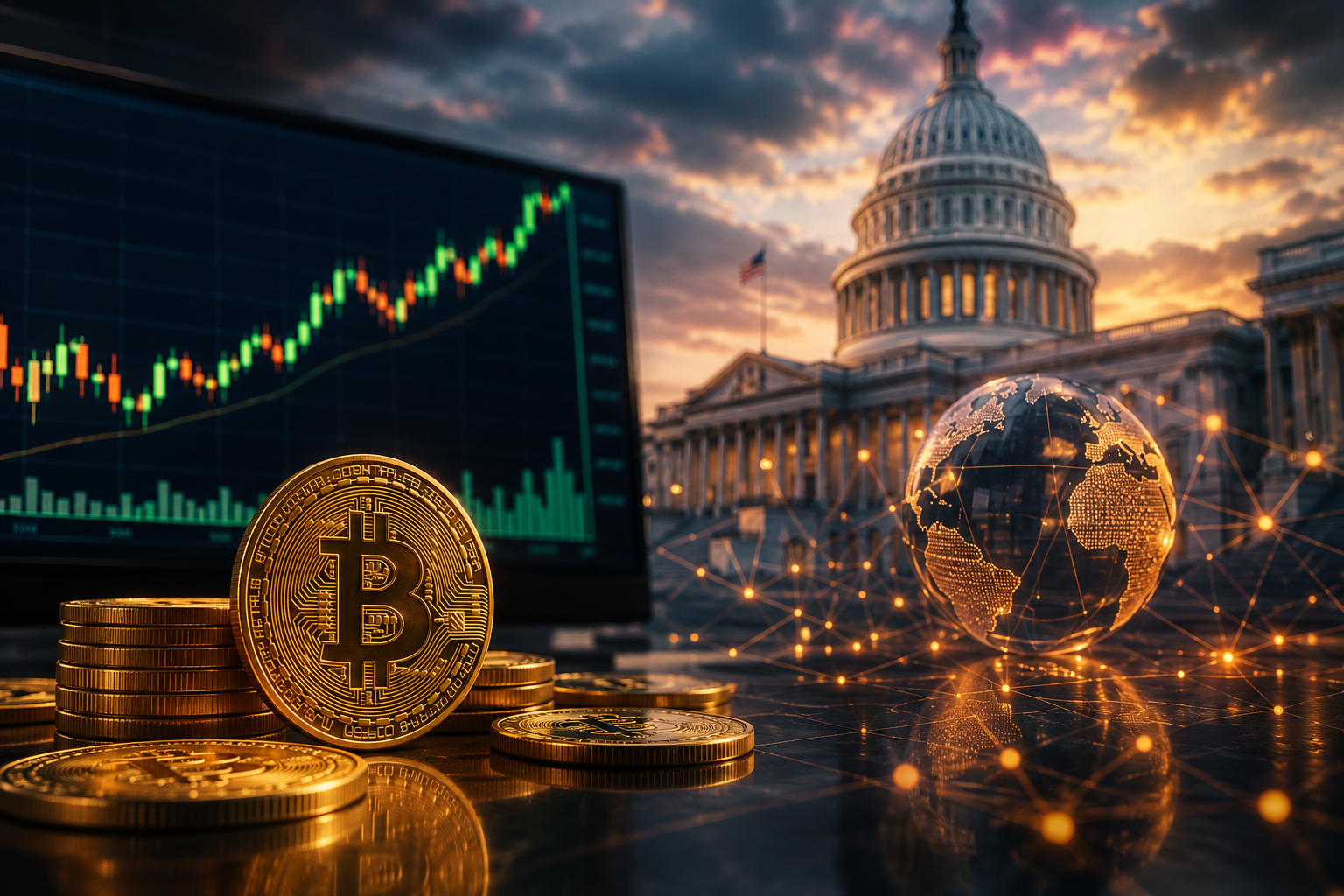 Noticias de criptomonedas: jueves, 6 de agosto de 2026 — bitcoin se establece por encima de $64,000, el Senado de EE. UU. somete el CLARITY Act a votación decisiva.