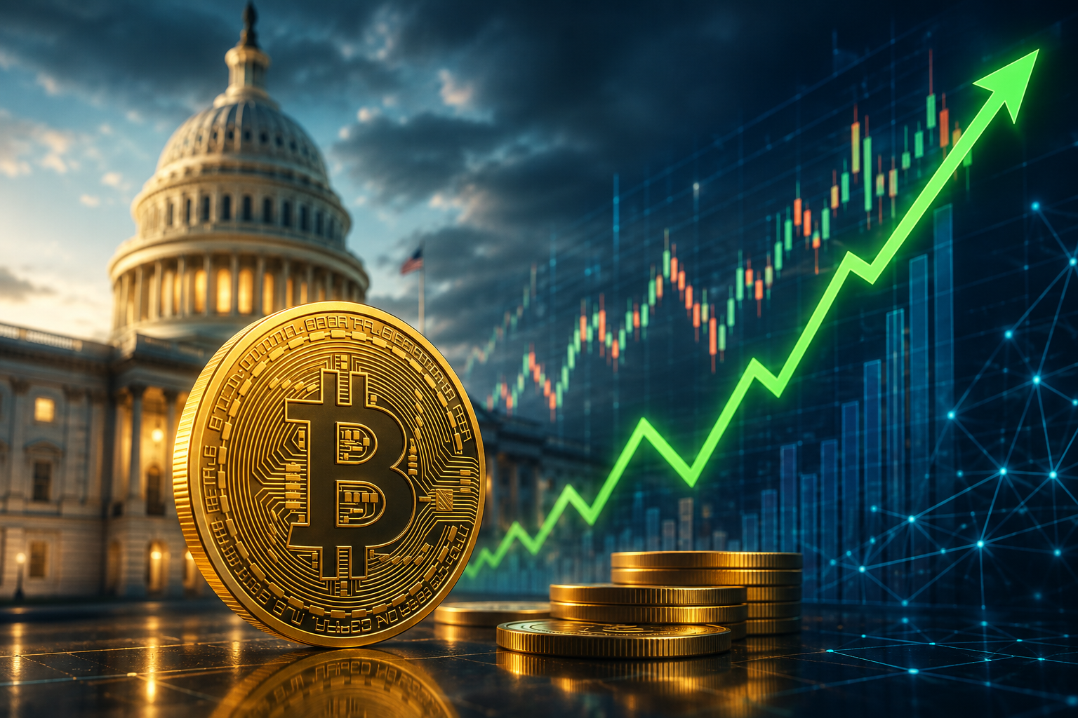 Noticias de criptomonedas: miércoles, 5 de agosto de 2026 — el bitcoin rebota a $64,000, el mercado espera la resolución sobre la ley CLARITY Act.