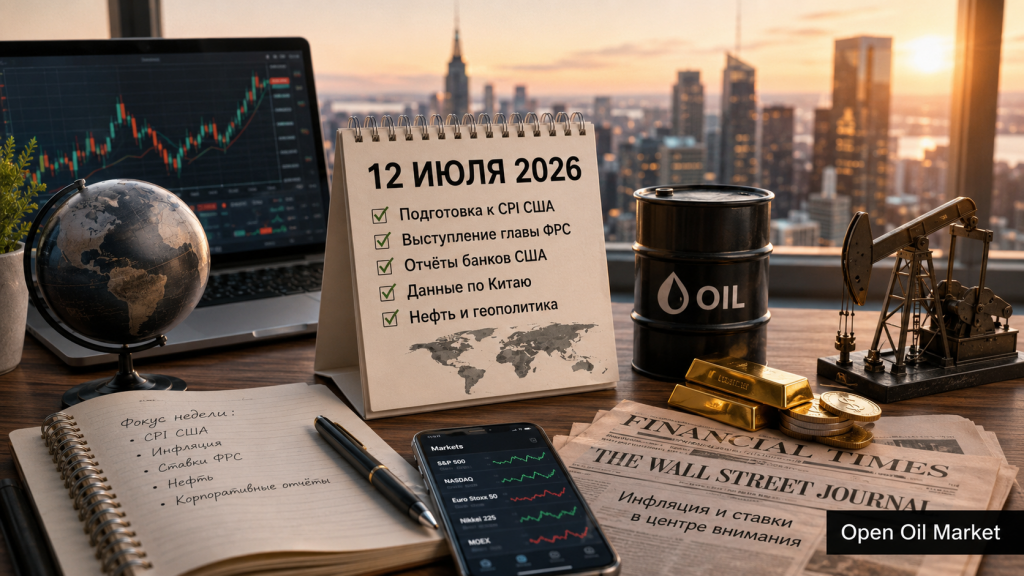 Calendario financiero mundial del 12 de julio de 2026 con IPC EE.UU., informes bancarios, petróleo e índices S&P 500, Euro Stoxx 50, Nikkei 225 y MOEX