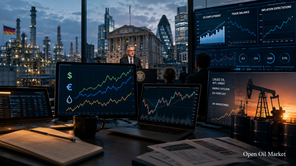 Calendario económico e informes de empresas del 7 de julio de 2026: Alemania, Banco de Inglaterra, EE. UU. y petróleo