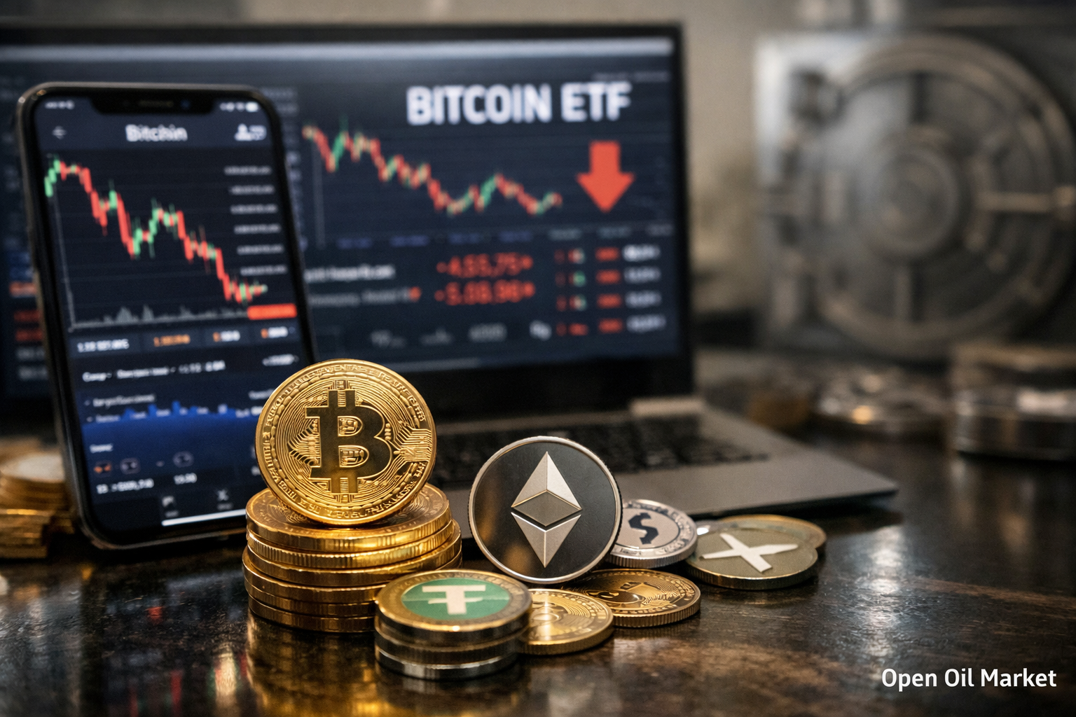 Noticias criptomonedas — 22 febrero 2026: salidas del Bitcoin-ETF y bitcoin a $70,000