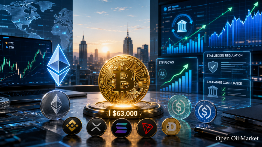 Mercado criptográfico 10 de julio de 2026: Bitcoin alrededor de 63,000 $, Ethereum, top 10 criptomonedas, ETF y stablecoins