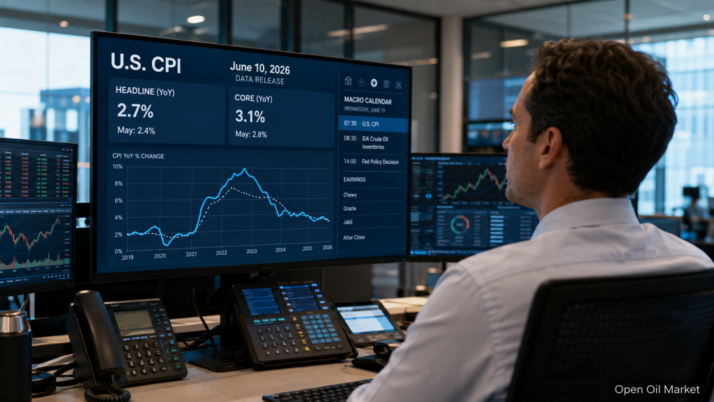 Eventos económicos e informes corporativos 10 de junio de 2026: IPC EE. UU., tasa del Banco de Canadá e informe de Oracle.