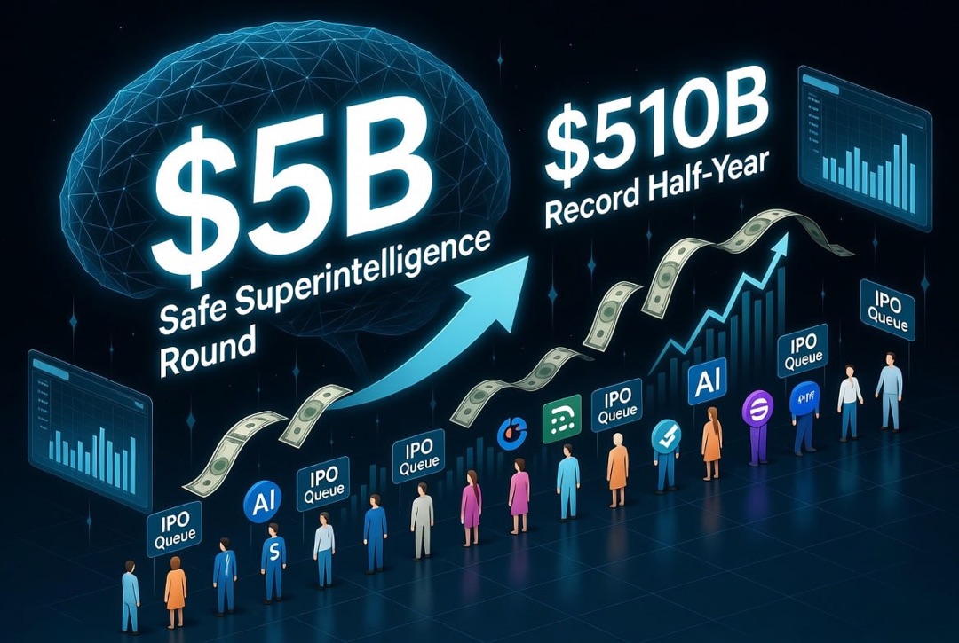 Noticias de startups e inversiones de capital de riesgo - martes, 4 de agosto de 2026: ronda de Safe Superintelligence de $5 mil millones, récord de $510 mil millones y fila de gigantes de IA para la OPI.